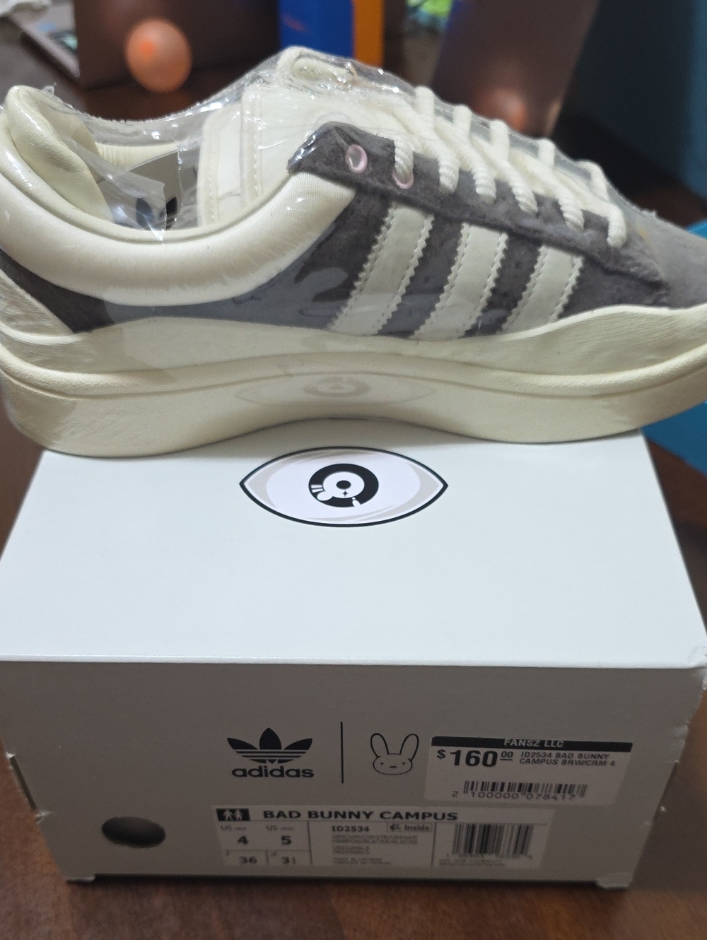 adidas Cream and Gray Low-Top Campus Sneakers